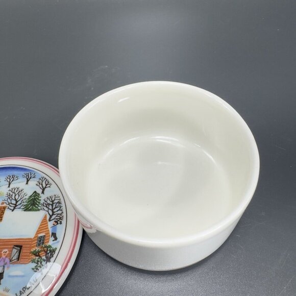 Villeroy & Boch Naif Christmas Round Trinket Box Jewelry Container Porcelain VTG - Picture 11 of 11